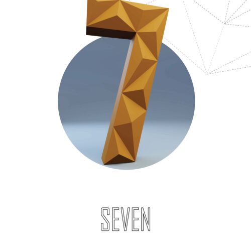 Chiffre 7 en papercraft 3D – modèle PDF à imprimer pour anniversaire et décoration