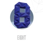Papercraft Zahl 8 für Geburtstag in Origami 3D