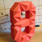 Papercraft of number 8 in origami