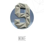 Papercraft Zahl 9 für Geburtstag und Deko in 3D Origami