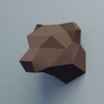 Petit trophée tête d’ours V2 en papercraft 3D – modèle enfant