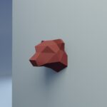 Petit trophée tête d’ours V2 en papercraft 3D – modèle enfant
