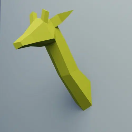 Petit trophée tête de girafe en papercraft 3D pour enfants