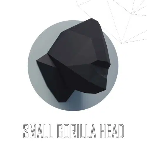 Petit trophée tête de gorille en papercraft 3D pour enfants