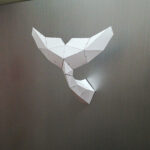Petit trophée queue de dauphin en papercraft 3D – modèle pour enfant