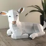 Agneau en papercraft 3D PDF à télécharger