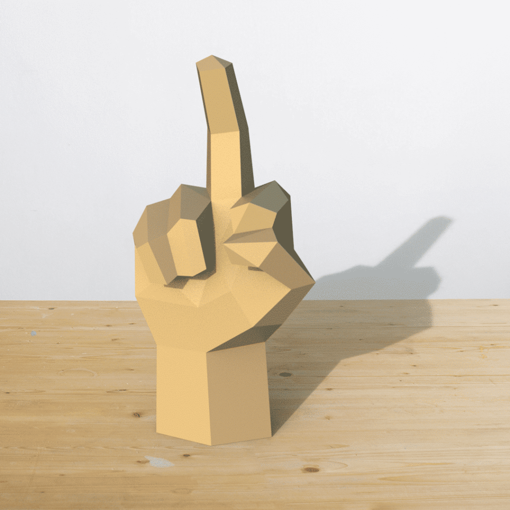 Doigt d'honneur en papercraft 3D