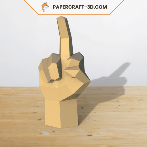 Doigt d'honneur en papercraft 3D