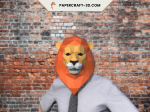 Masque de lion en papercraft 3D