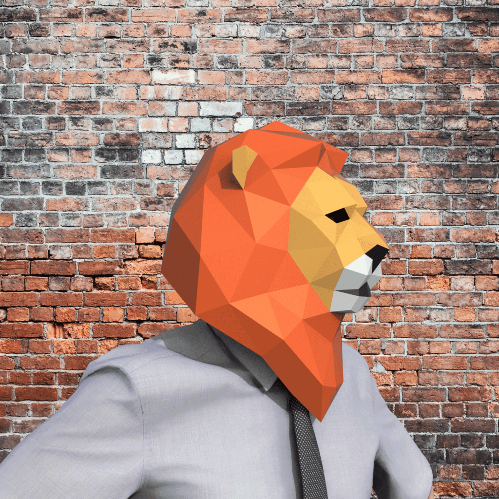 Masque de lion en papercraft 3D