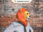 Masque de lion en papercraft 3D