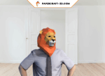 Masque de lion en papercraft 3D