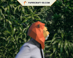 Masque de lion en papercraft 3D