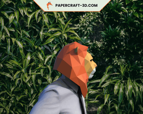Masque de lion en papercraft 3D