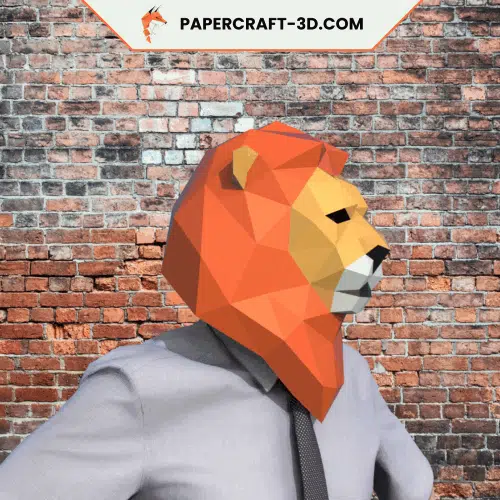 Masque de lion en papercraft 3D
