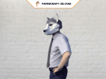 Masque de loup en papercraft 3D