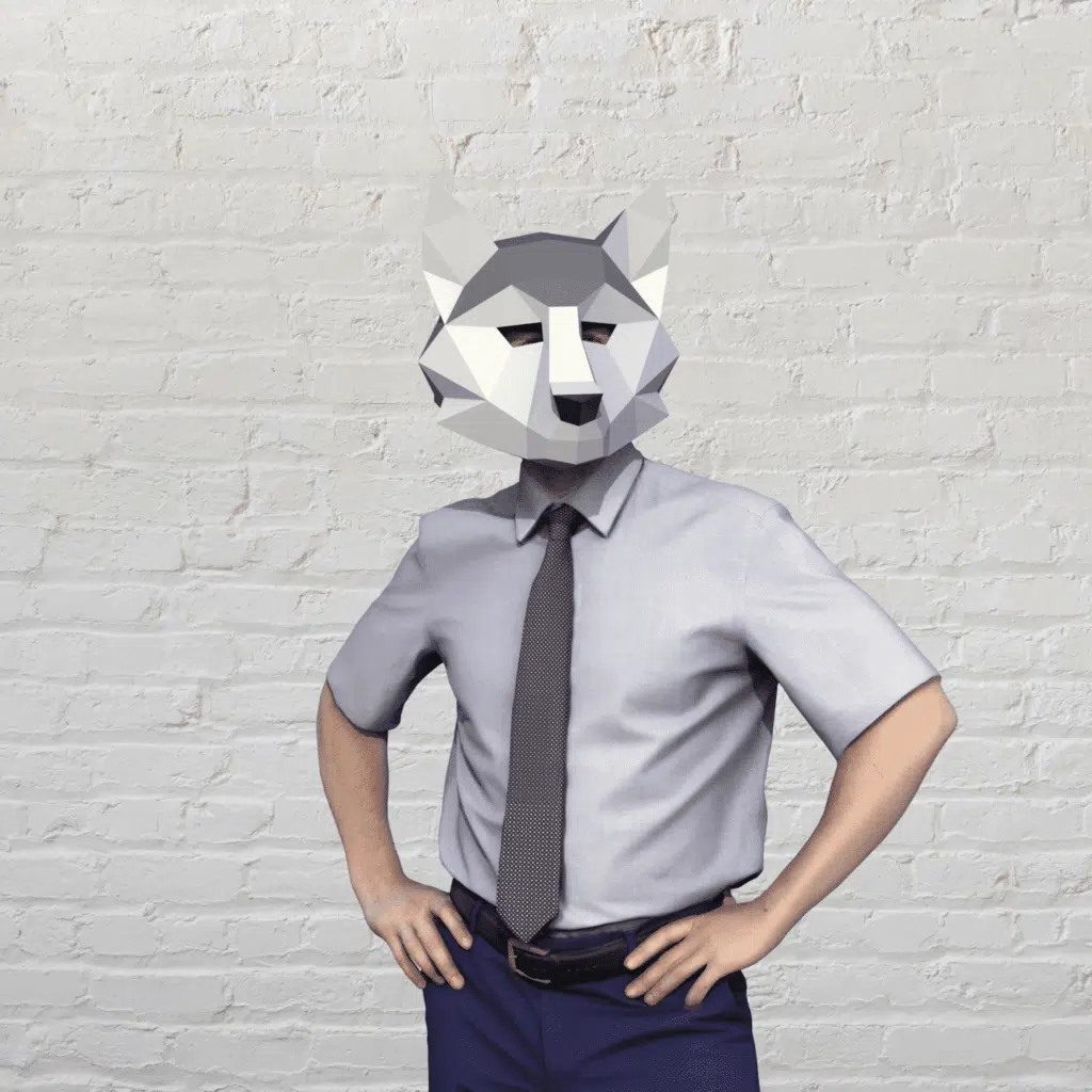 Masque de loup en papercraft 3D