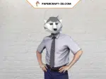 Masque de loup en papercraft 3D