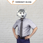 Masque de loup en papercraft 3D