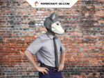 Masque de loup en papercraft 3D