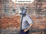 Masque de loup en papercraft 3D