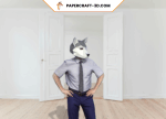 Masque de loup en papercraft 3D