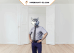 Masque de loup en papercraft 3D