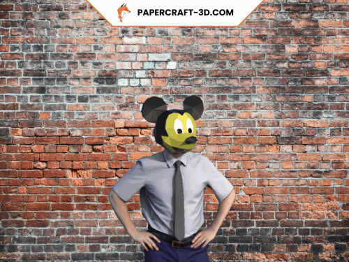 Masque de Mickey Mouse en papercraft 3d