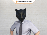 Masque de panthère noire en papercraft 3d