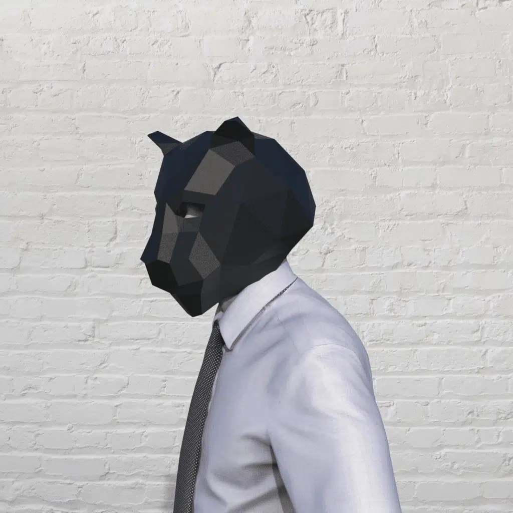 Masque de panthère noire en papercraft 3d