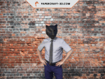 Masque de panthère noire en papercraft 3d