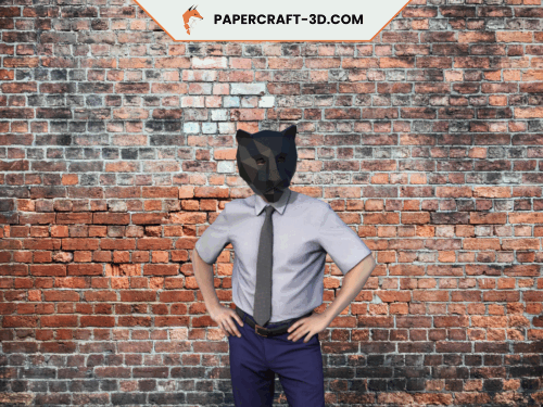 Masque de panthère noire en papercraft 3d