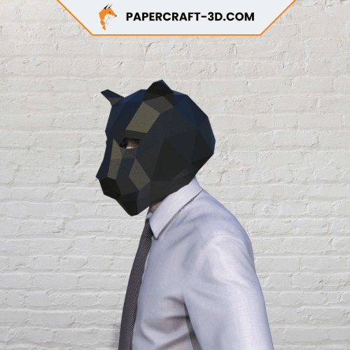 Masque de panthère noire en papercraft 3d