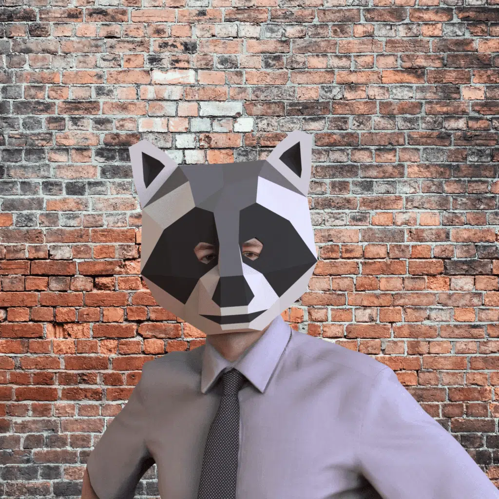 Masque de raton laveur en papercraft 3D