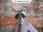Masque de raton laveur en papercraft 3D