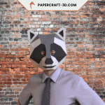 Masque de raton laveur en papercraft 3D