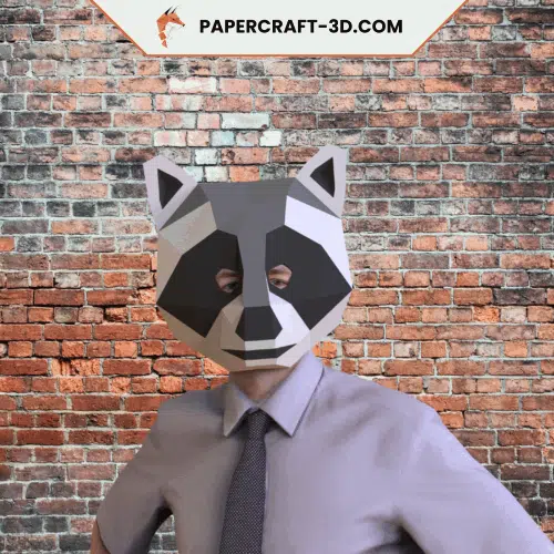 Masque de raton laveur en papercraft 3D