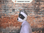 Masque de raton laveur en papercraft 3D