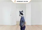 Masque de raton laveur en papercraft 3D