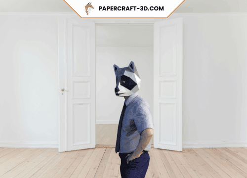 Masque de raton laveur en papercraft 3D