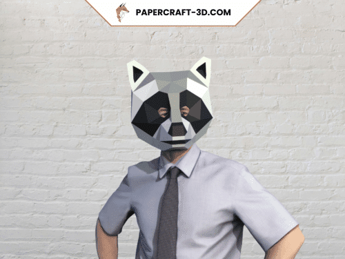 Masque de raton laveur en papercraft 3D