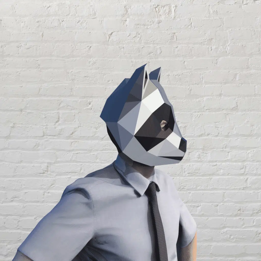 Masque de raton laveur en papercraft 3D