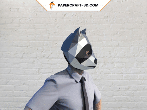 Masque de raton laveur en papercraft 3D