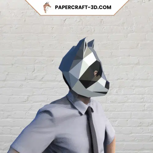 Masque de raton laveur en papercraft 3D
