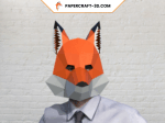 Masque de renard en papercraft 3D