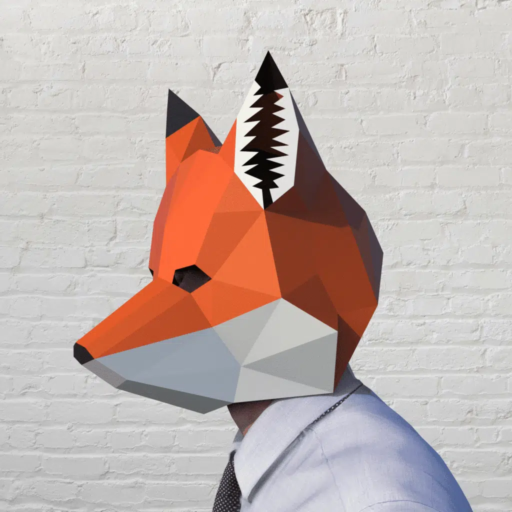 Masque de renard en papercraft 3D