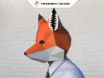 Masque de renard en papercraft 3D
