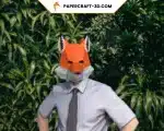 Masque de renard en papercraft 3D