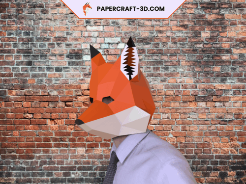 Masque de renard en papercraft 3D