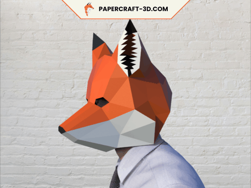 Masque de renard en papercraft 3D